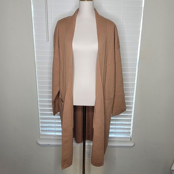Lillusory Tan Cardigan Sweater Duster Comfortable Lounge Classy Casual‎ XL NWT - Picture 1 of 5